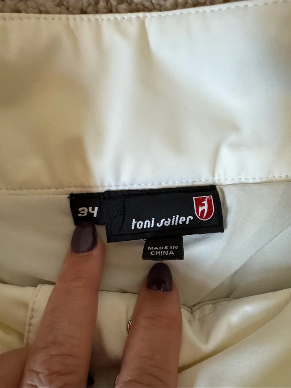 Tony Sailer Women's White Ski/Snowboard Pants with Zip Pockets size 34